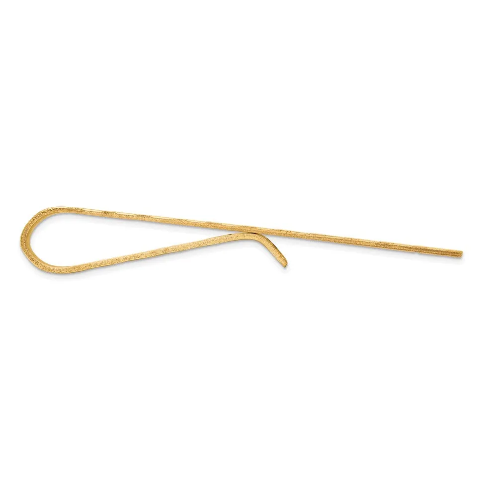 14K Yellow Gold Textured Tie Bar, 50mm