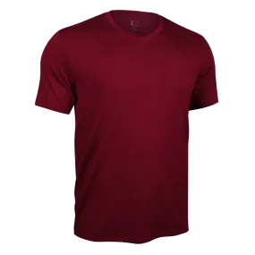 2UNDR V Neck Tee In Merlot