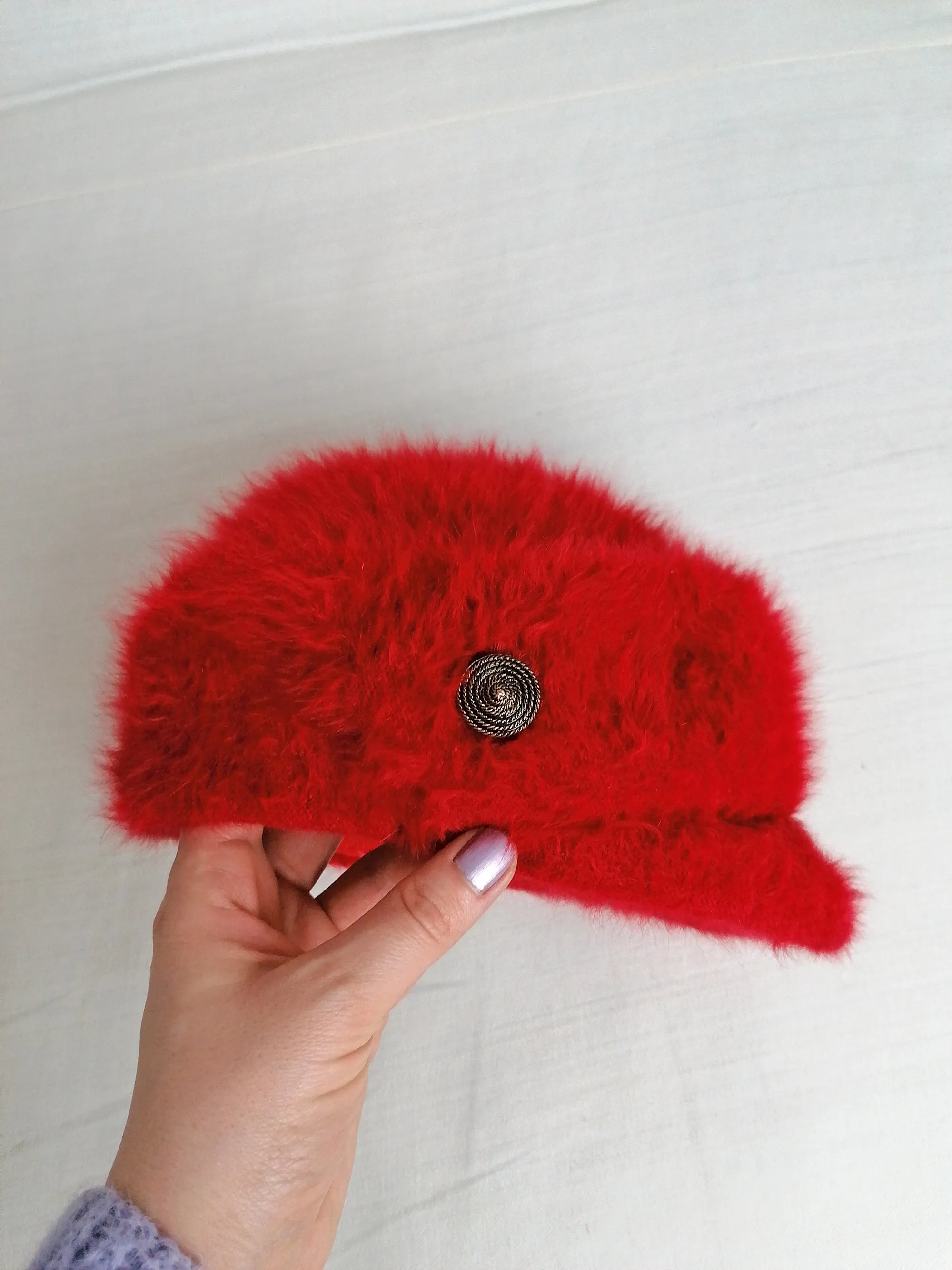 90's KANGOL Furgora Hat Red Fluffy - size S