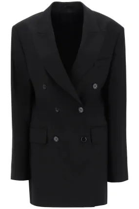 Acne studios double-breasted jacket in herringbone fabric AH0256 BLACK