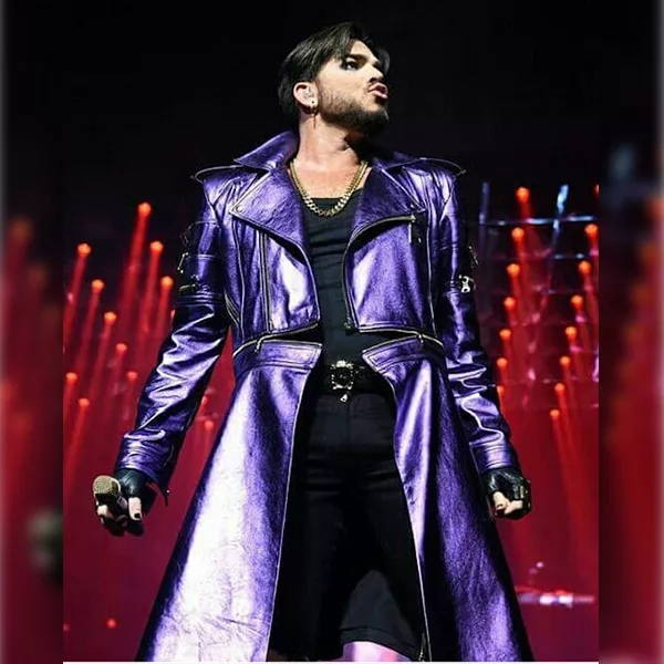 Adam Lambert Purple Jacket | Shiny Purple Leather Jacket