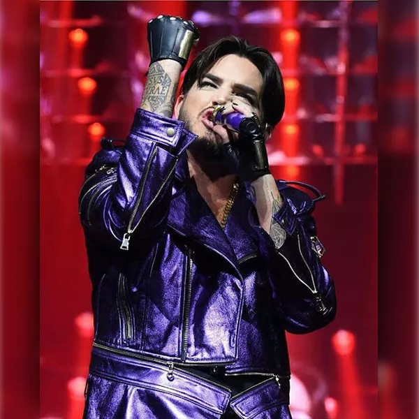 Adam Lambert Purple Jacket | Shiny Purple Leather Jacket