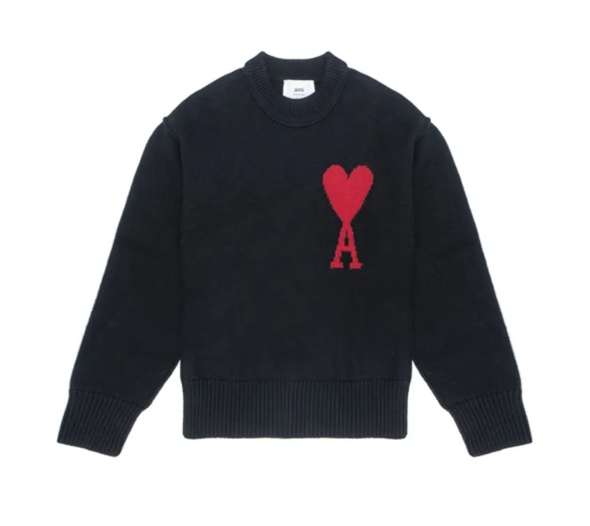 AMI PARIS  |Street Style Cotton Logo Designers Sweaters