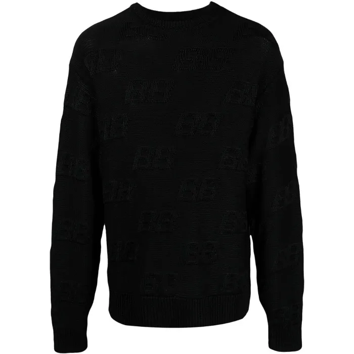 BALENCIAGA  |Crew Neck Monogram Wool Long Sleeves Luxury