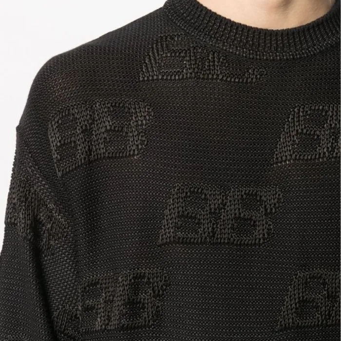 BALENCIAGA  |Crew Neck Monogram Wool Long Sleeves Luxury