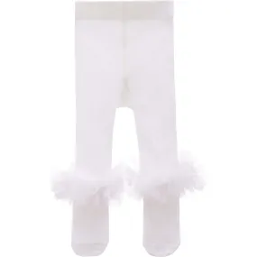 BANBLU Ankle Ruffle Tights, White