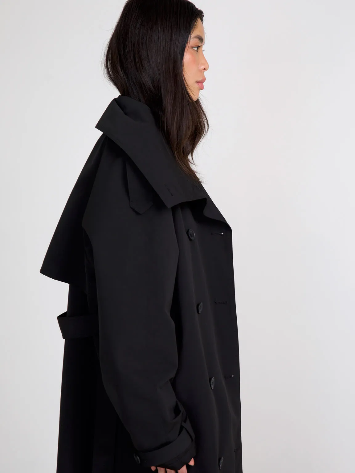 BELLO NYLON COAT - BLACK