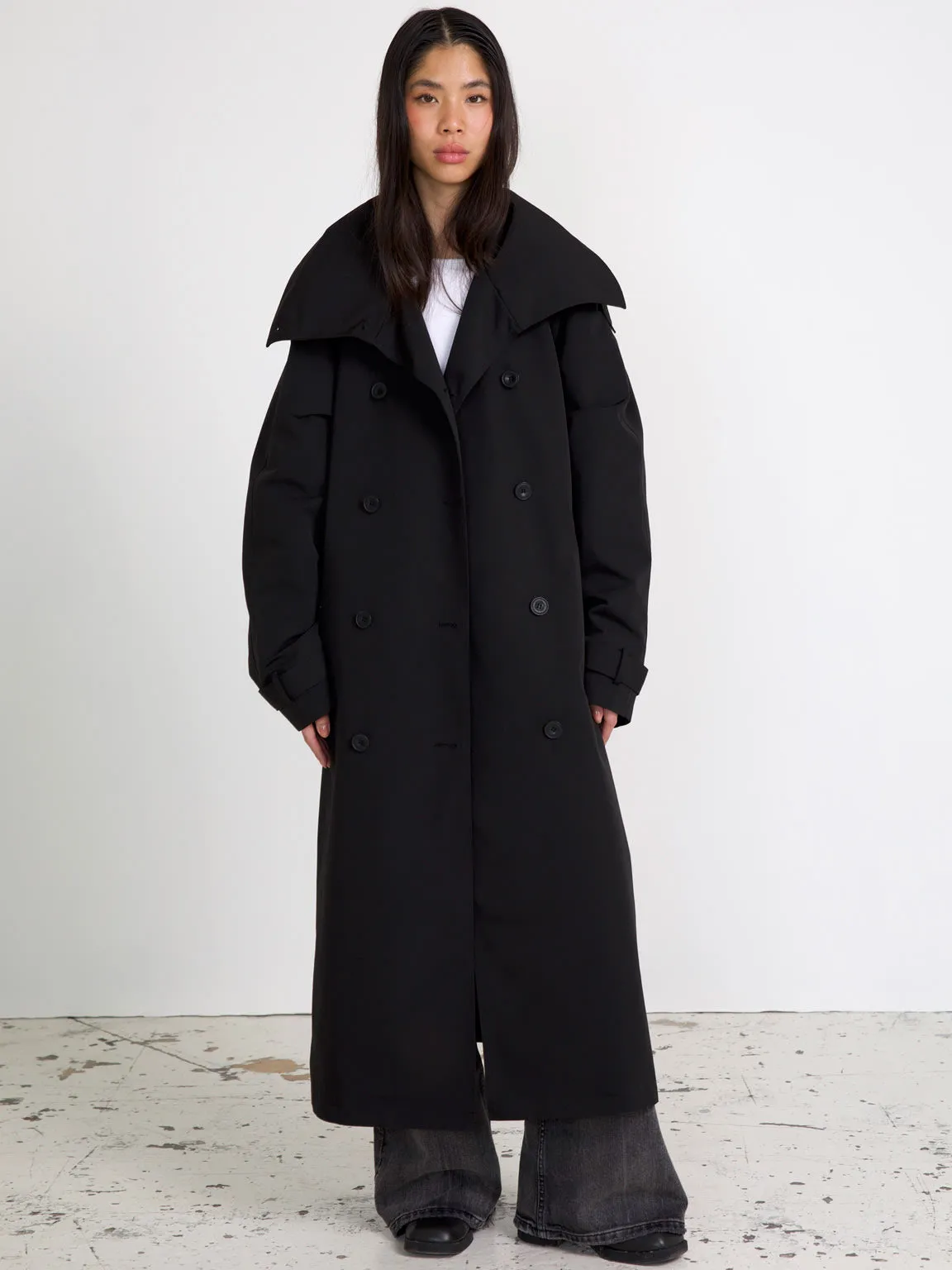 BELLO NYLON COAT - BLACK