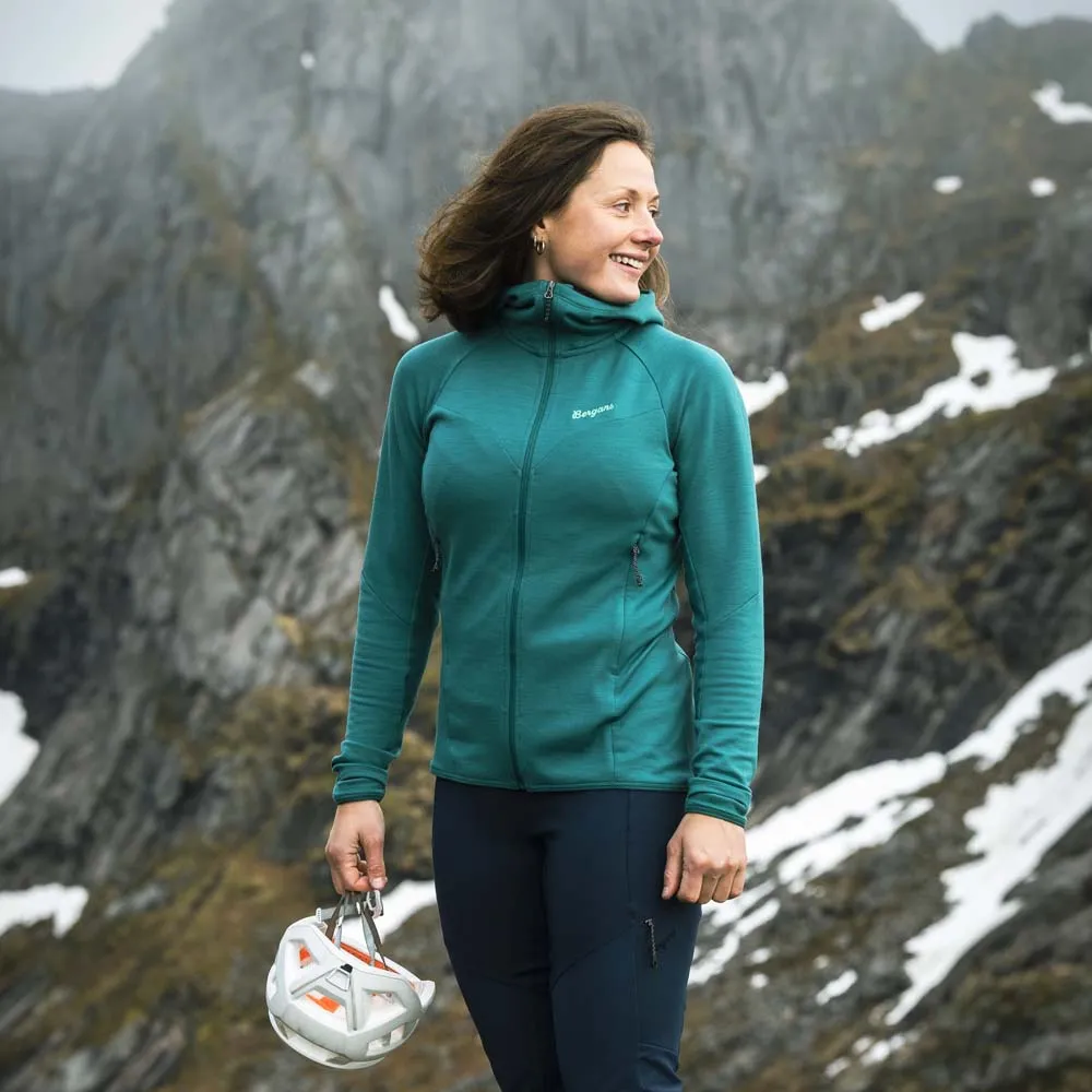 Bergans Women's Tind Merino Hood Jacket  Malachite Green | Buy Bergans Women's Tind Merino Hood Jacket  Malachite Gree