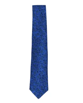 Blue Floral Medallion Tie