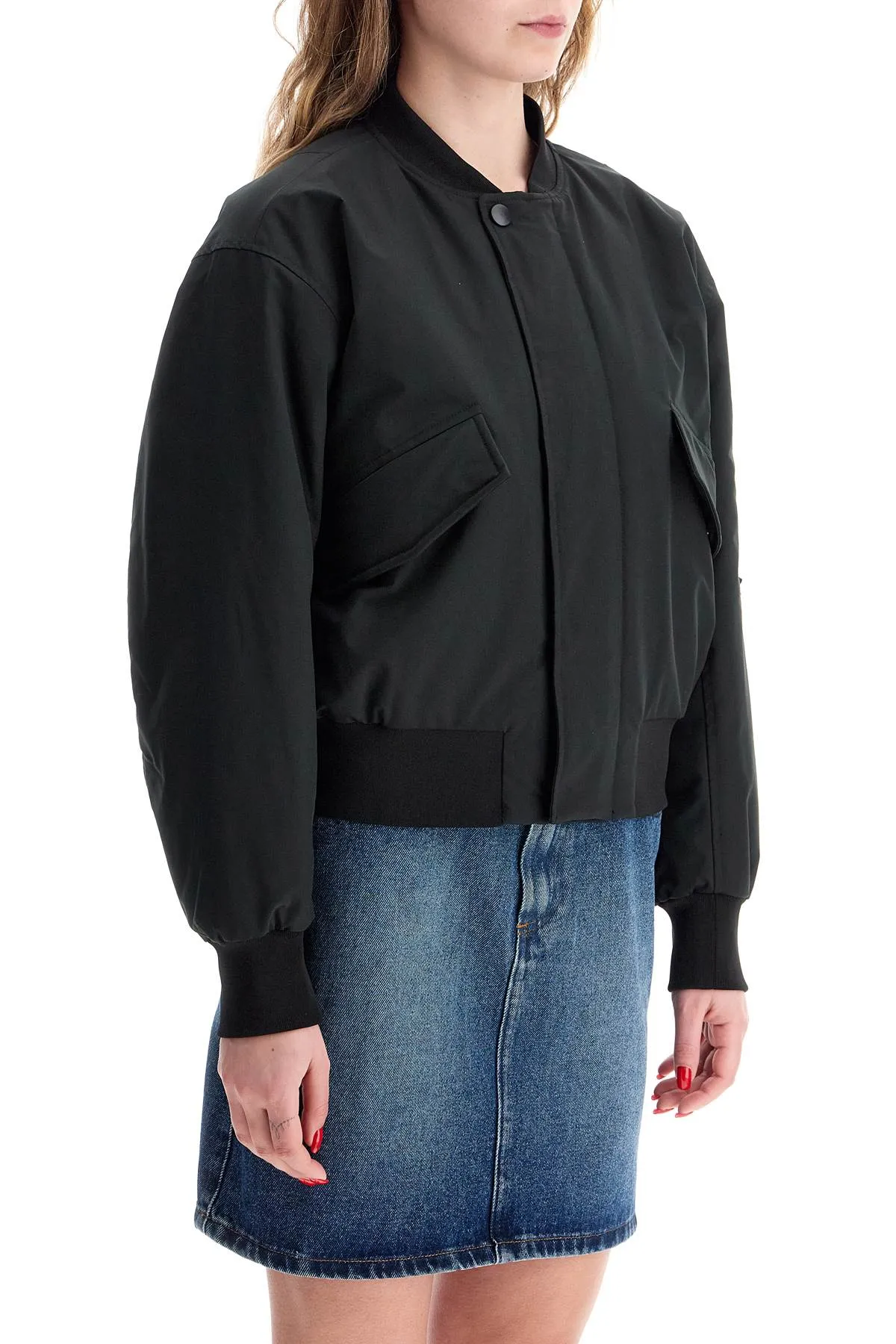 boxy haley bomber PSAIY F02843 FAUX NOIR