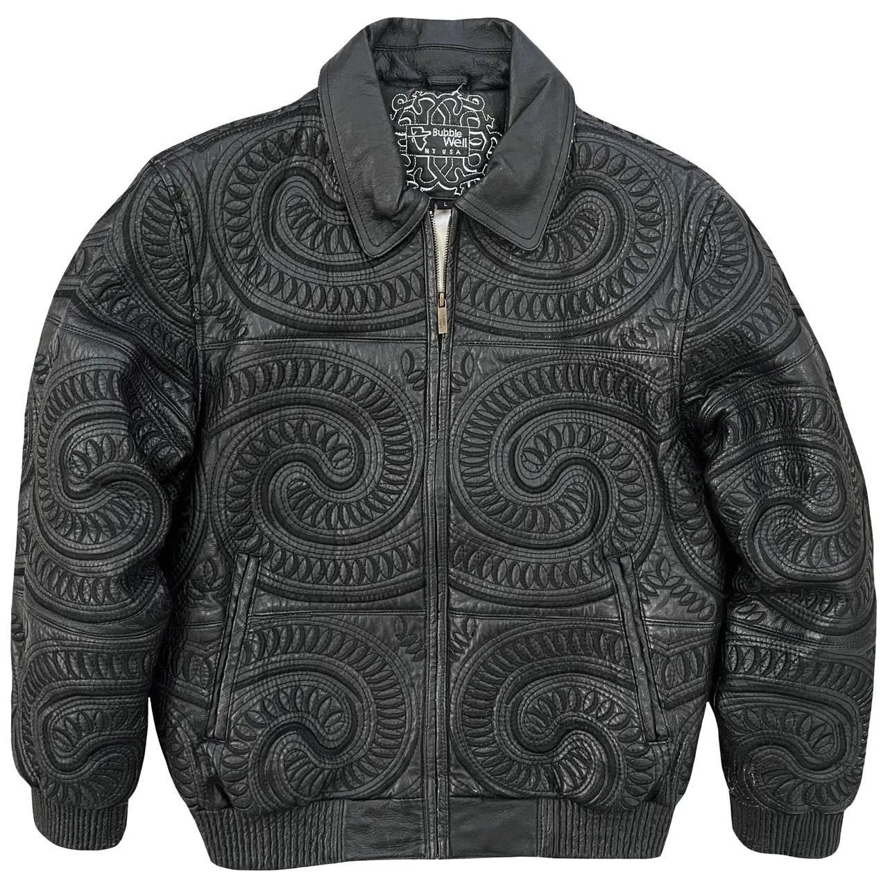 Bubble Well Quilted Leather Bubble Jacket