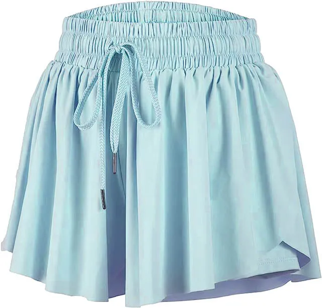 Butterfly Light Blue Flowy Shorts