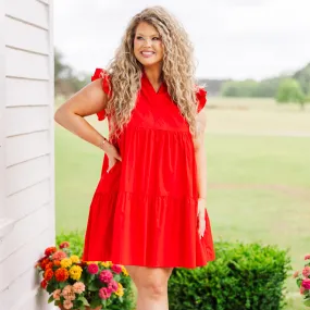 Charmingly Cute Dress, Red