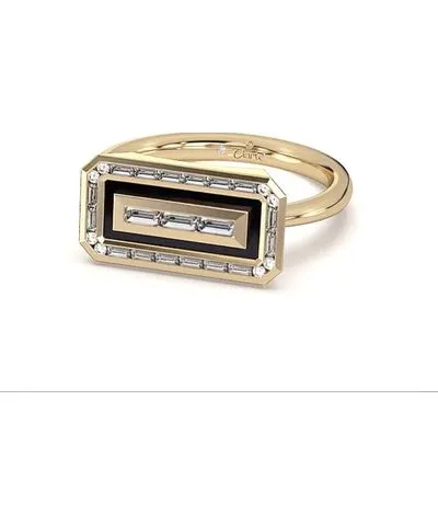 Clartè Women's Gold / Black Black Tie Emerald Cut Ring