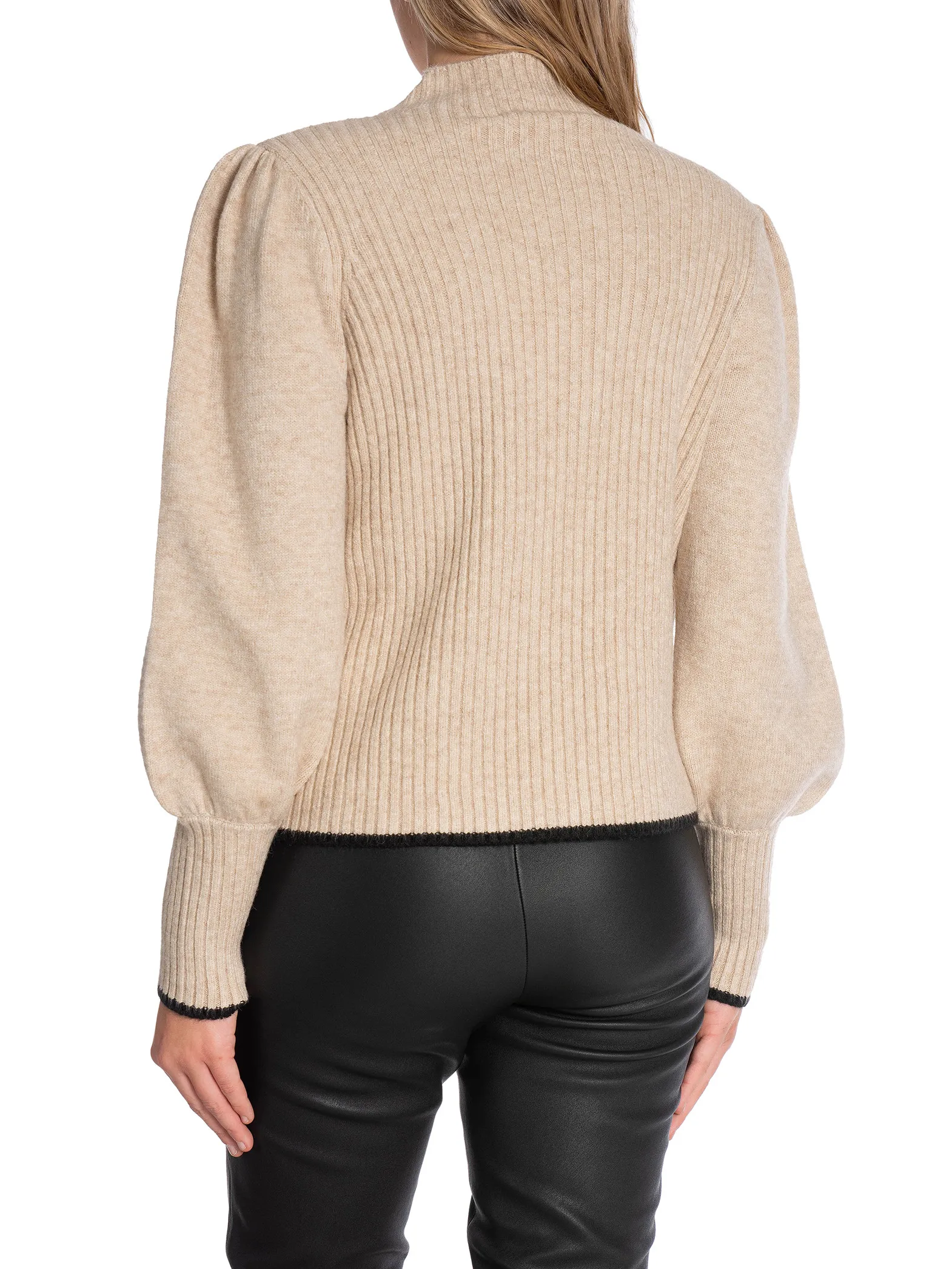 CO'COUTURE TOP ROW PUFF RIB KNIT OFF WHITE