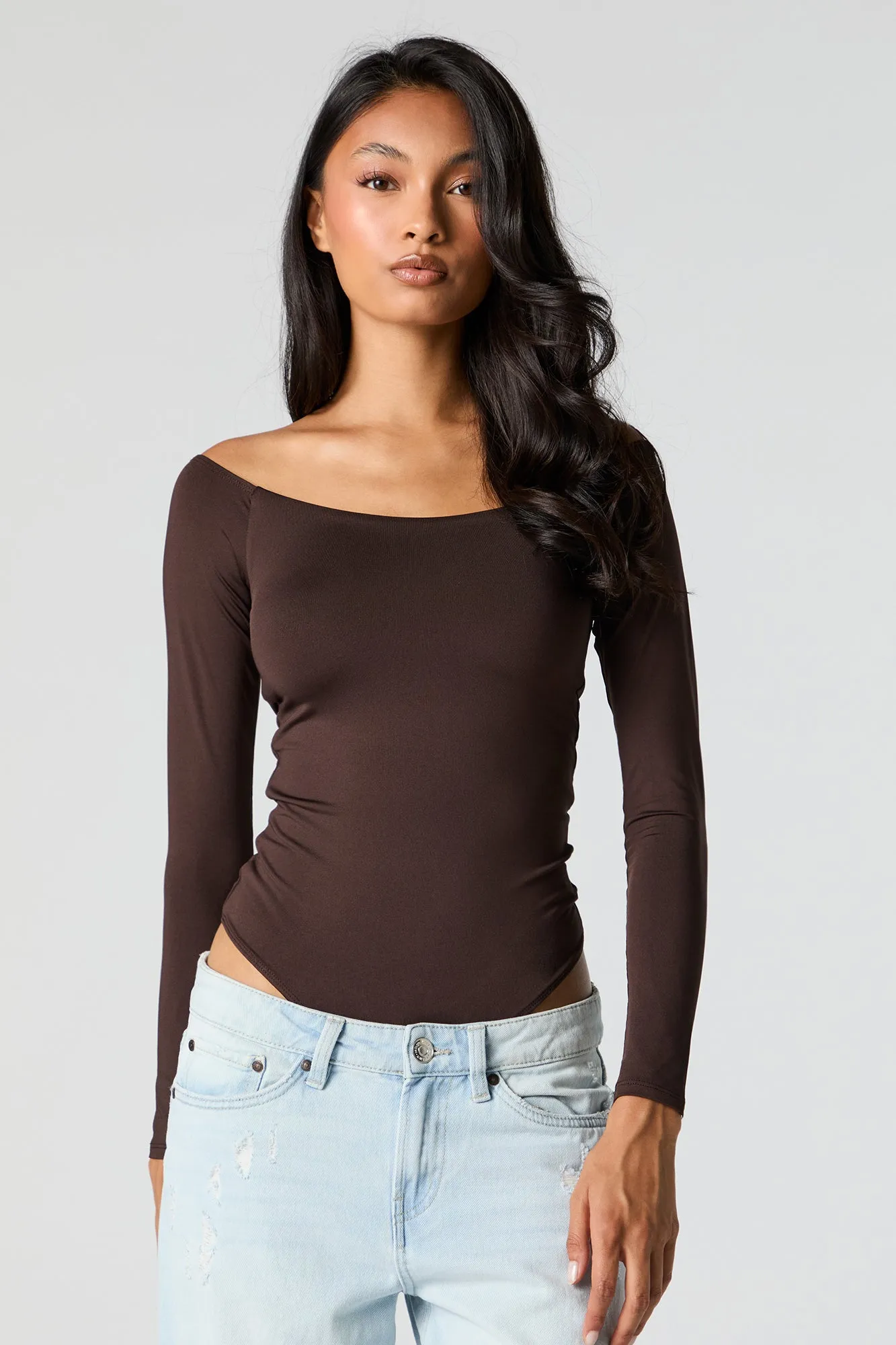 Contour Scoop Neck Long Sleeve Bodysuit