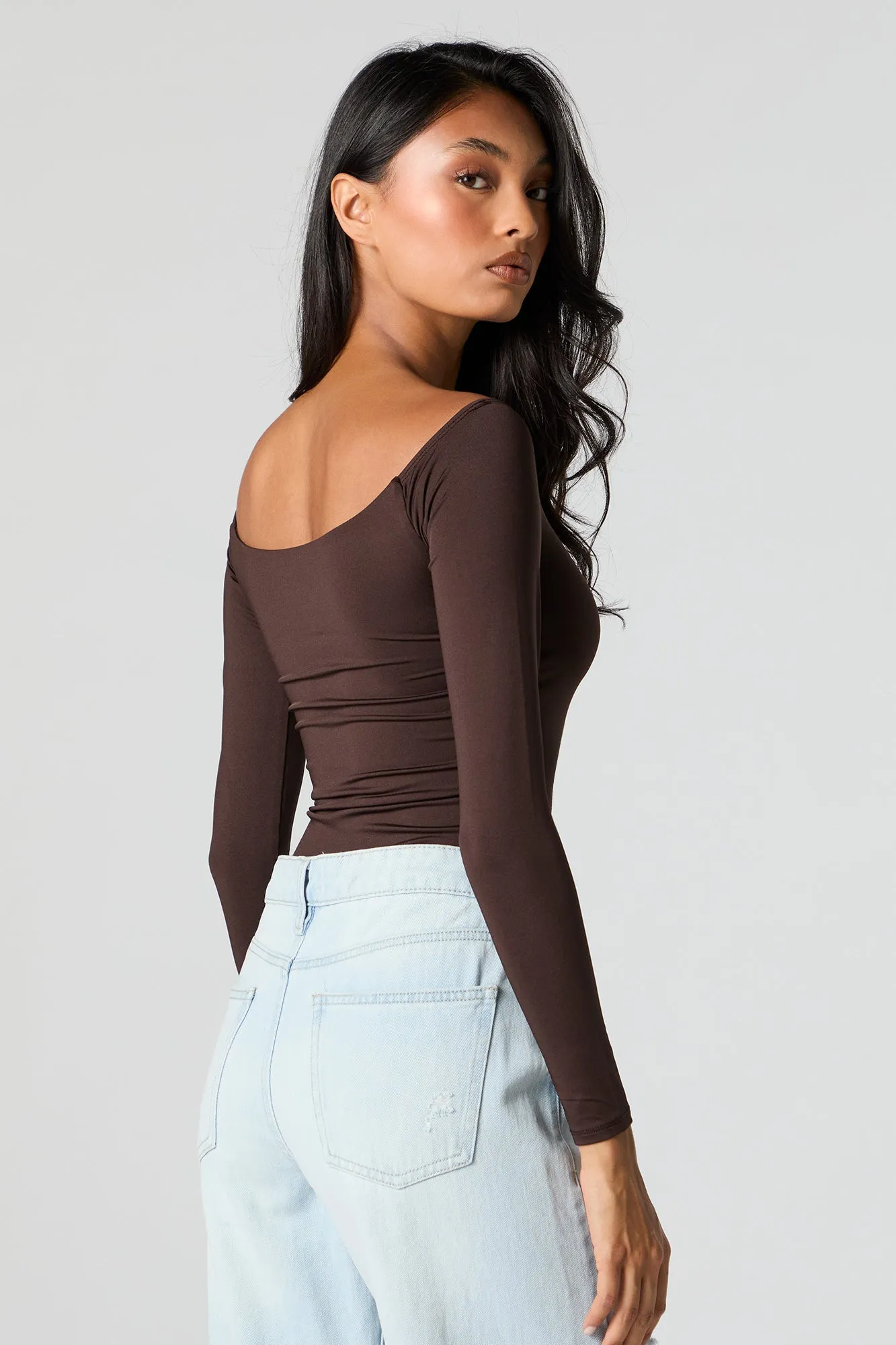 Contour Scoop Neck Long Sleeve Bodysuit