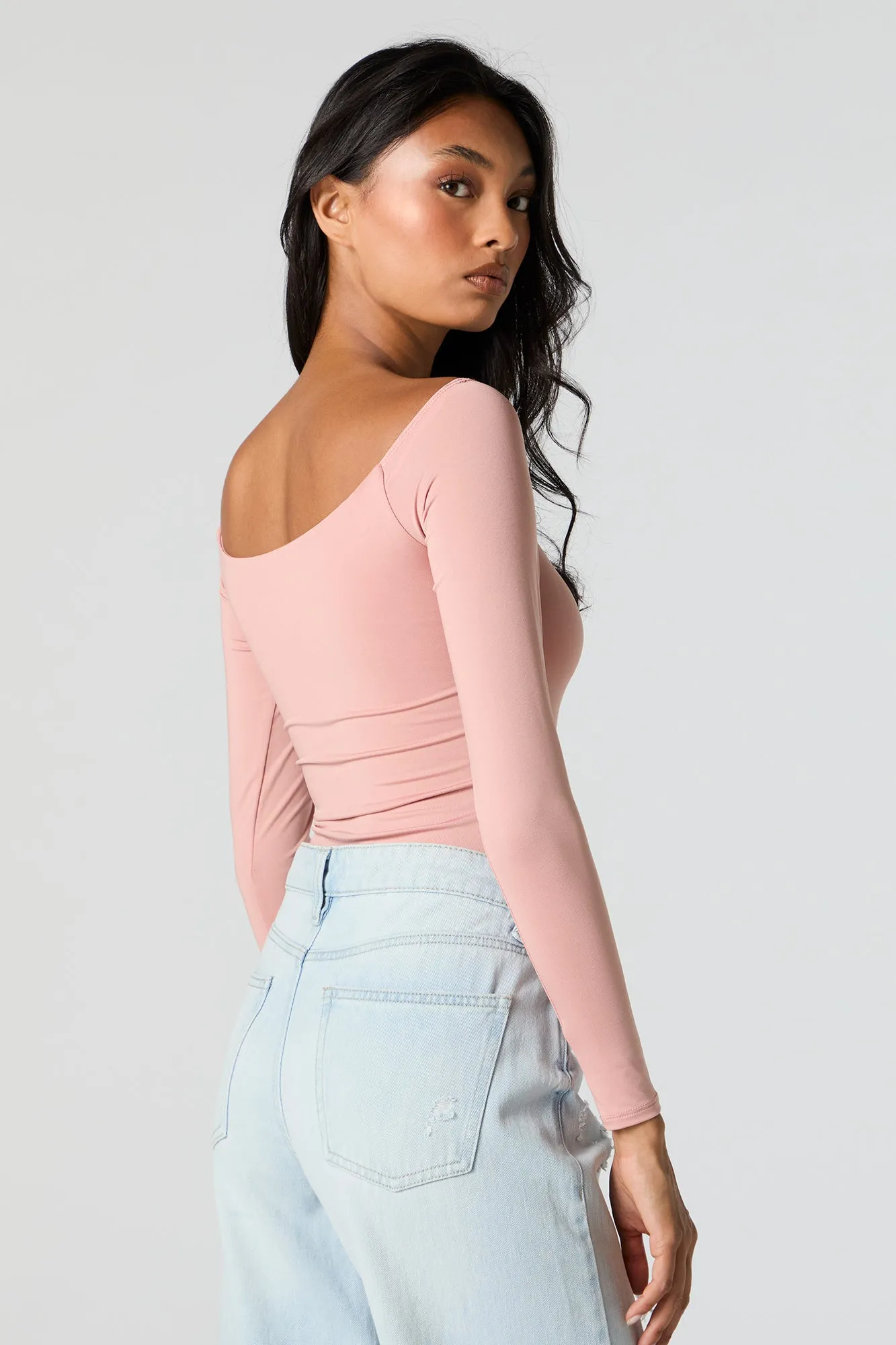 Contour Scoop Neck Long Sleeve Bodysuit