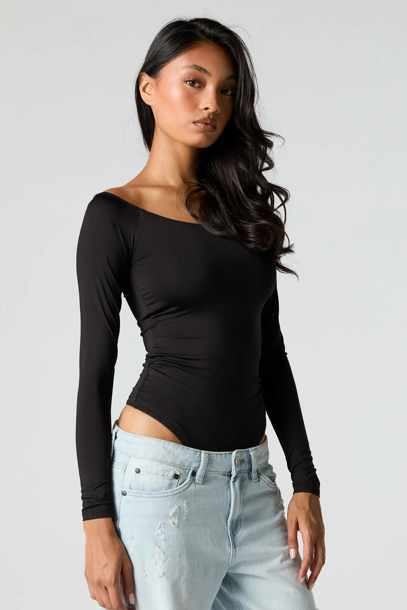 Contour Scoop Neck Long Sleeve Bodysuit