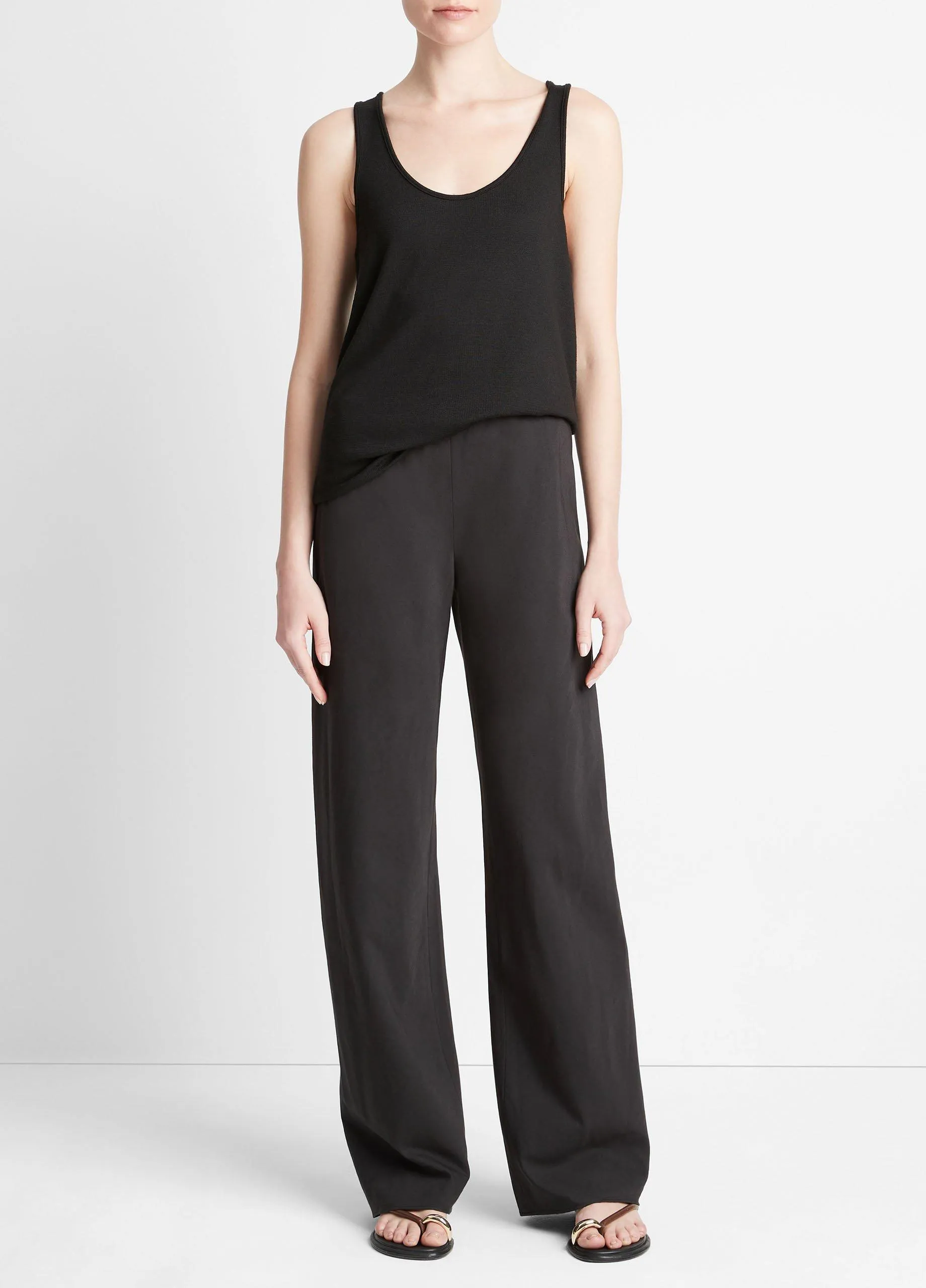 Cotton-Blend High-Waist Bias Pant