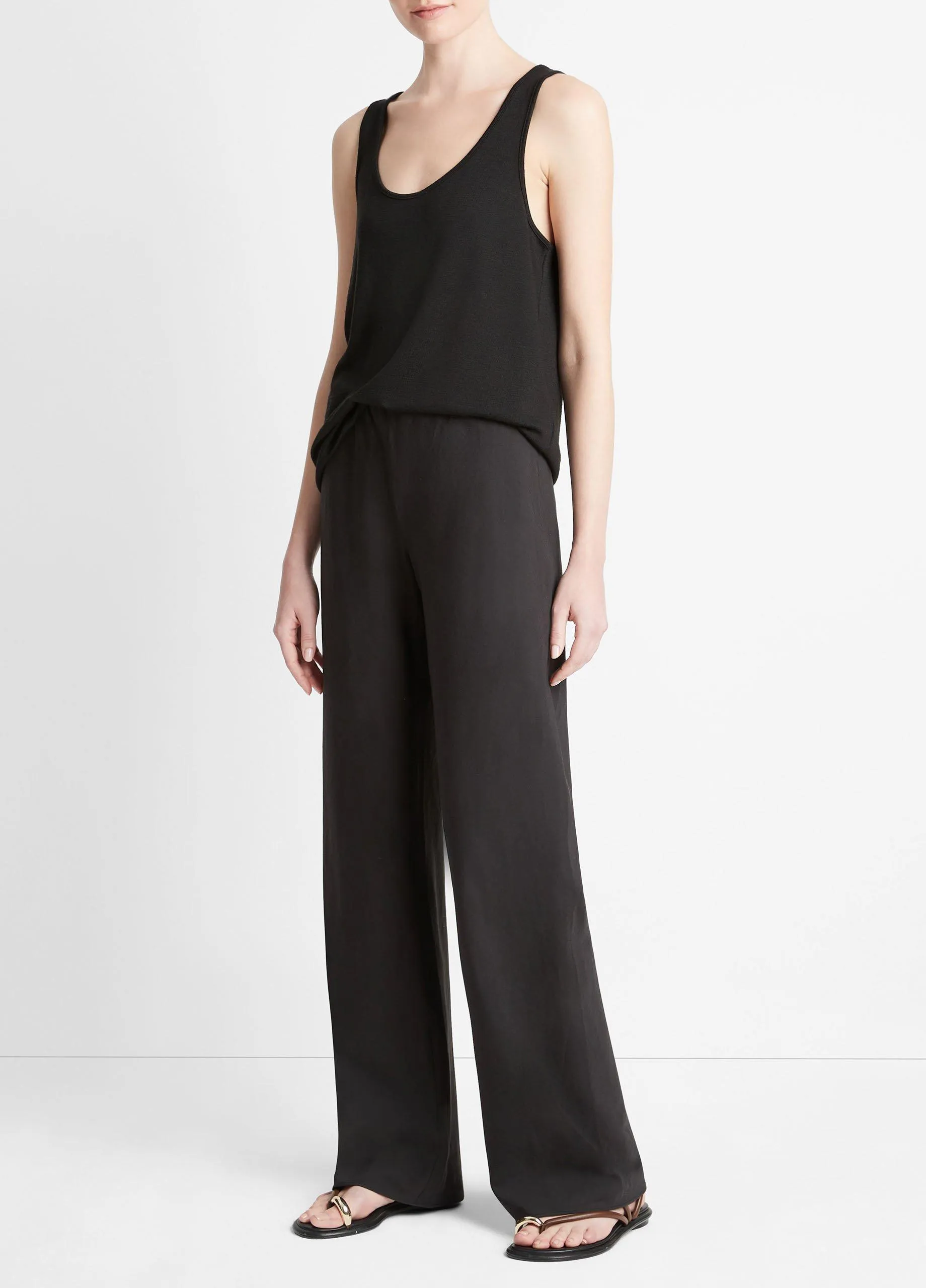 Cotton-Blend High-Waist Bias Pant