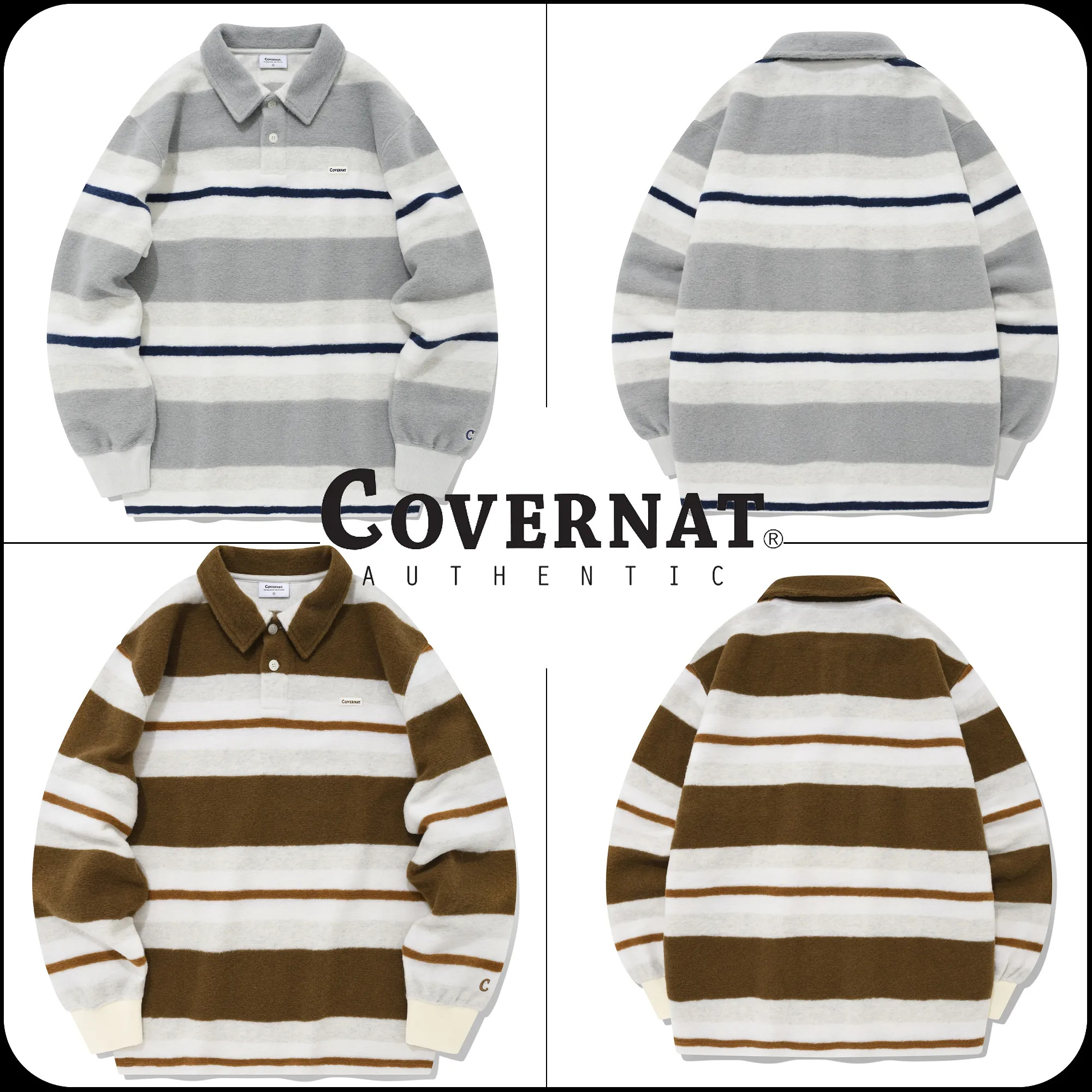 COVERNAT  |[COVERNAT]★striped collar knit