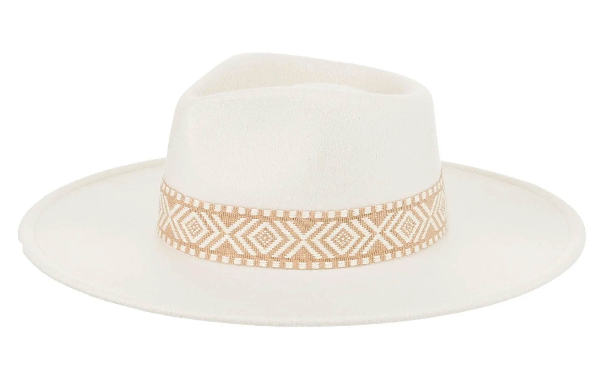 Cream Fedora with Aztec trim