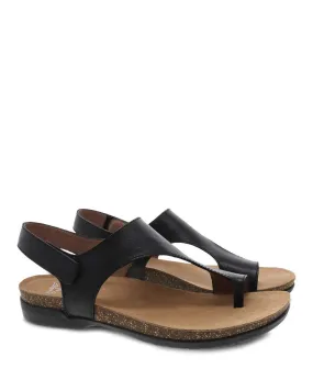 Dansko Womens Reece Sandal- Black Burnished