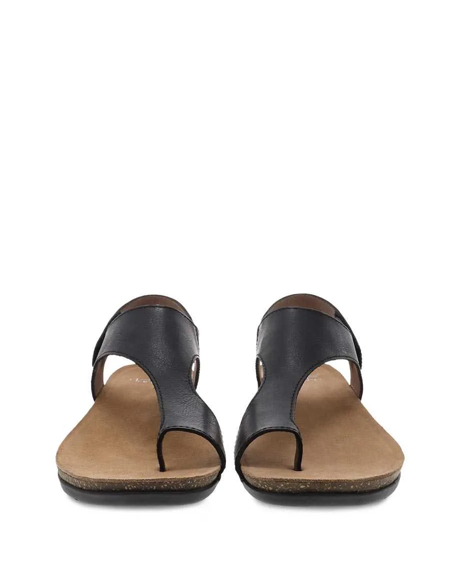 Dansko Womens Reece Sandal- Black Burnished