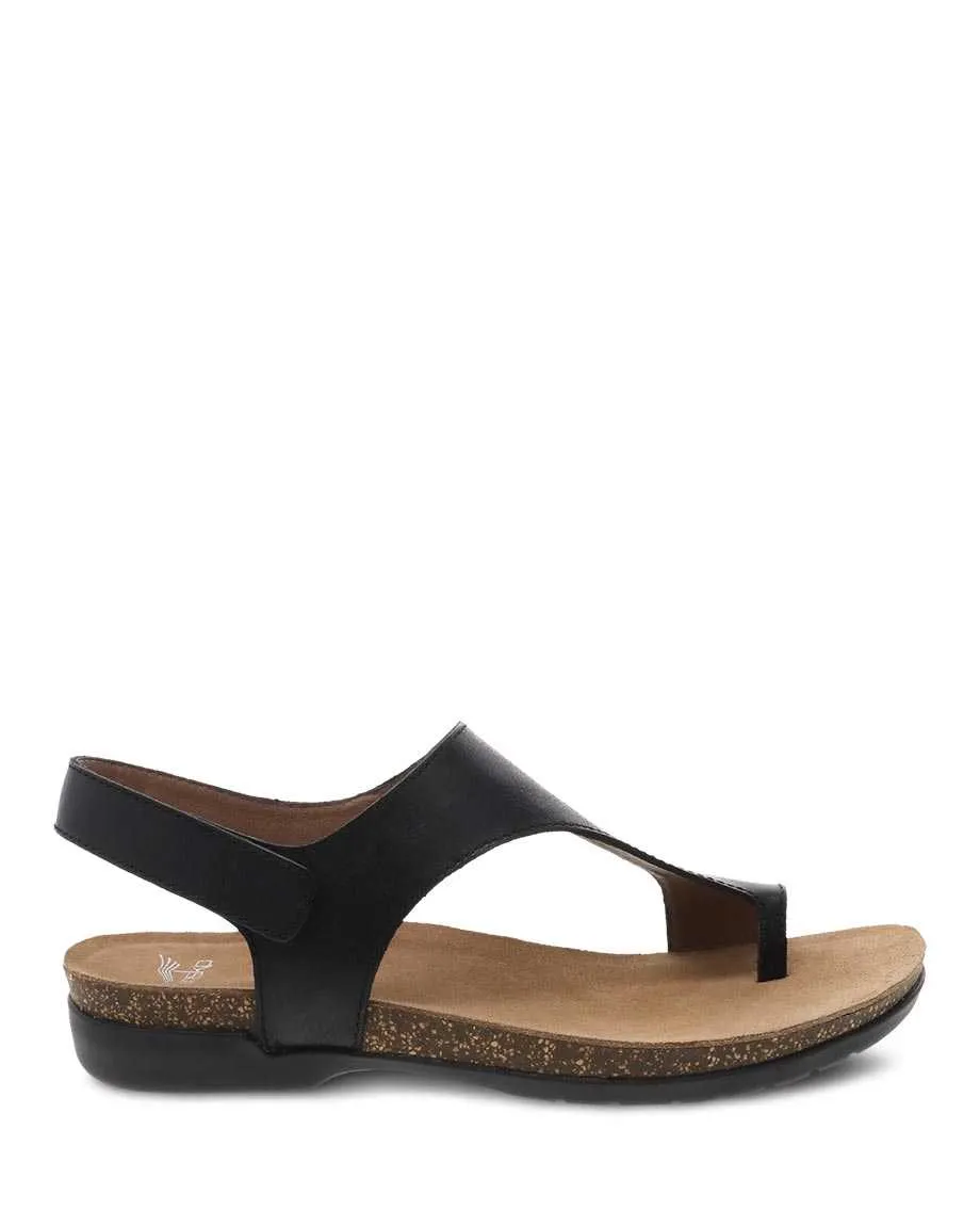 Dansko Womens Reece Sandal- Black Burnished