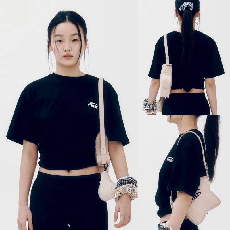 EMIS  |Unisex Street Style Plain Oversized Logo T-Shirts