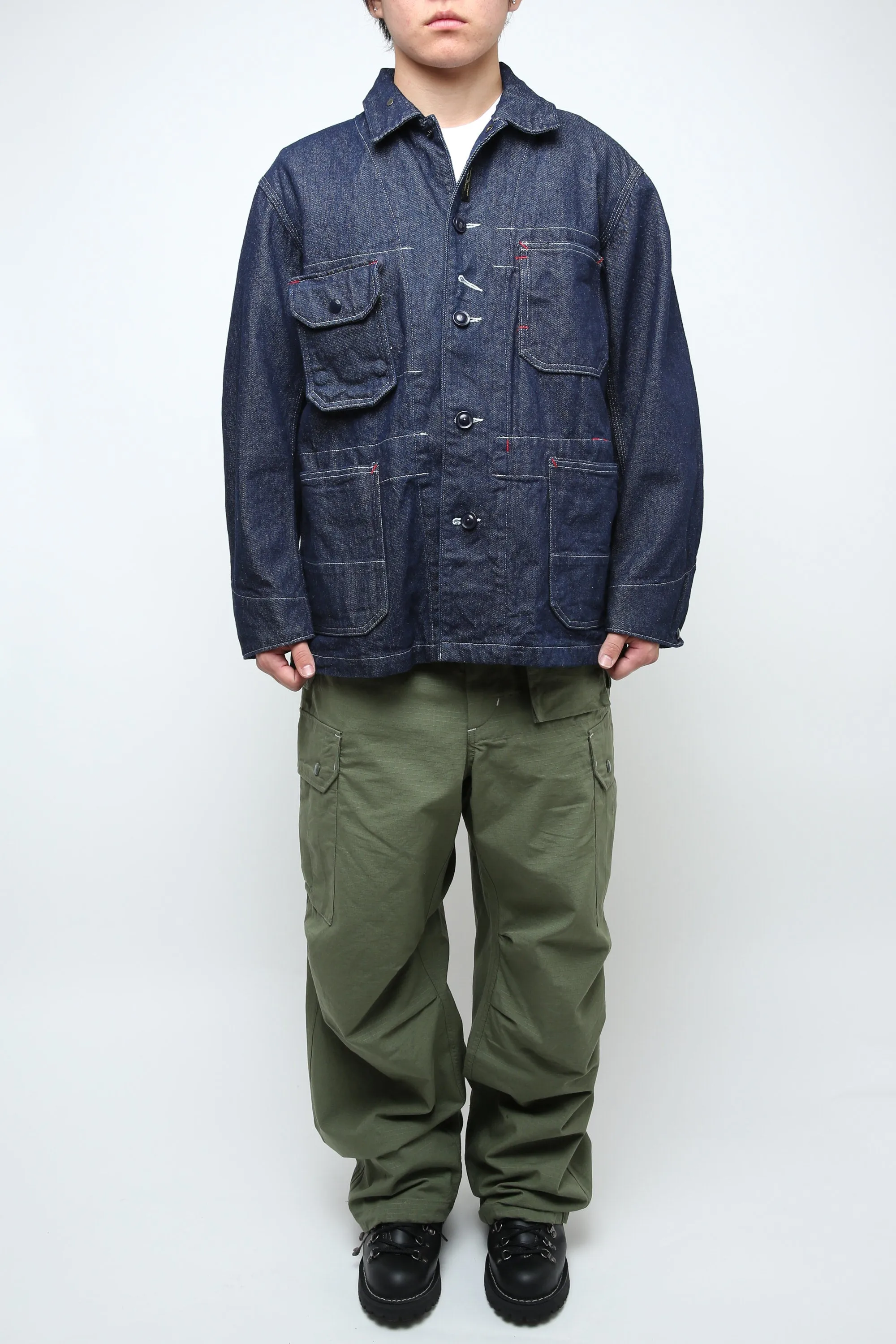 Engineered Garments X Totem FU Over Coverall Jacket - Indigo 12oz Denim