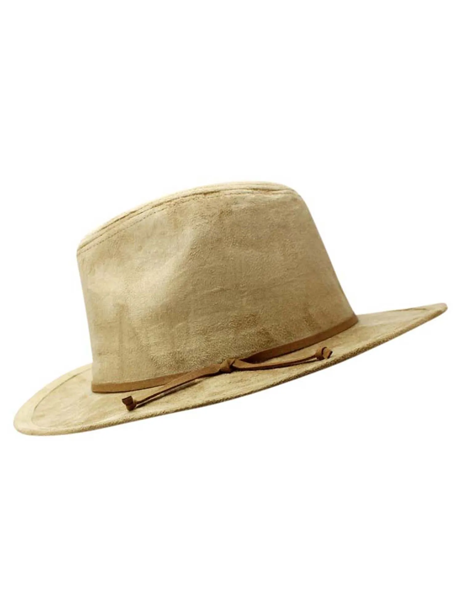 Faux Suede Pinch Top Panama Style Fedora Hat