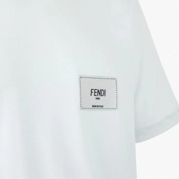 FENDI  |Crew Neck Monogram Logo Luxury Crew Neck T-Shirts