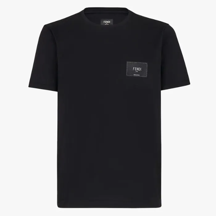 FENDI  |Crew Neck Monogram Logo Luxury Crew Neck T-Shirts