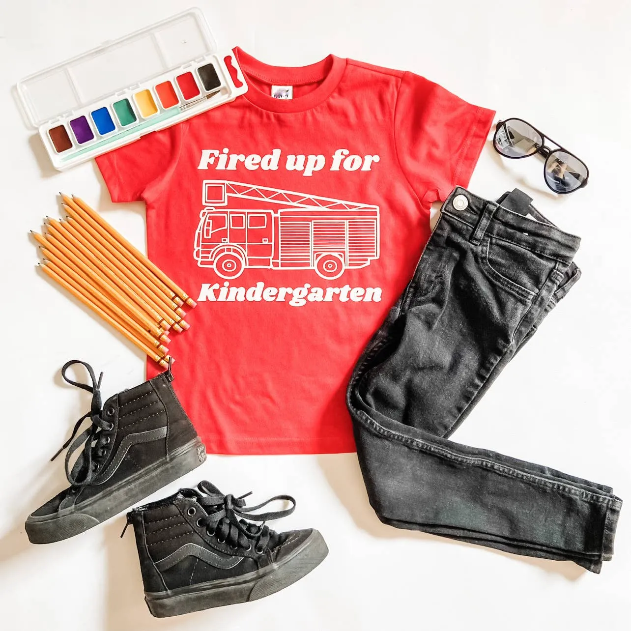 Fired Up for Kindergarten / Red T-Shirt