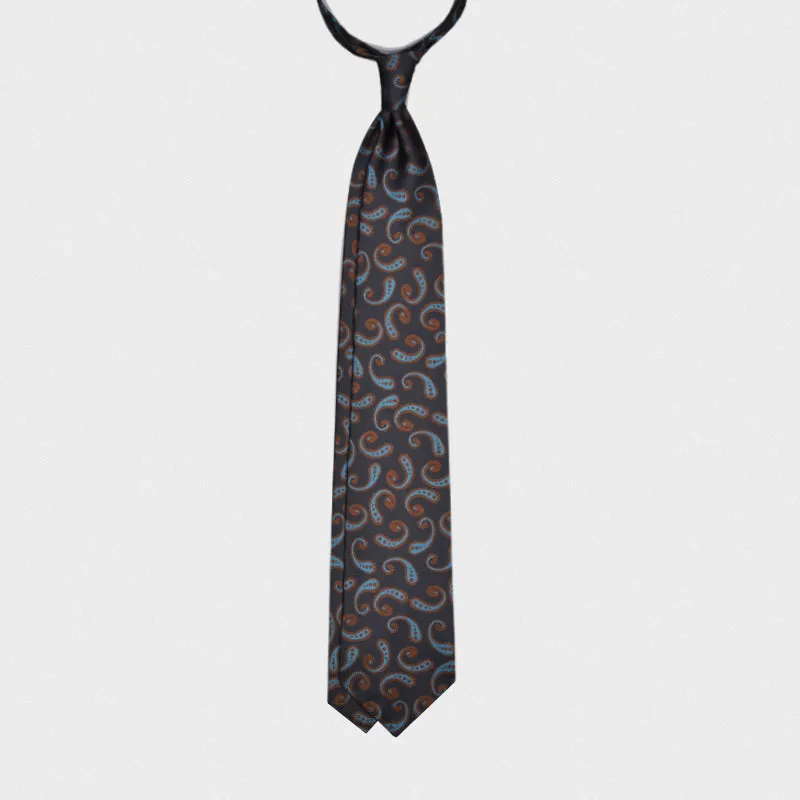 F.Marino Handmade Silk Tie 3-Fold Fantasy Blue Navy