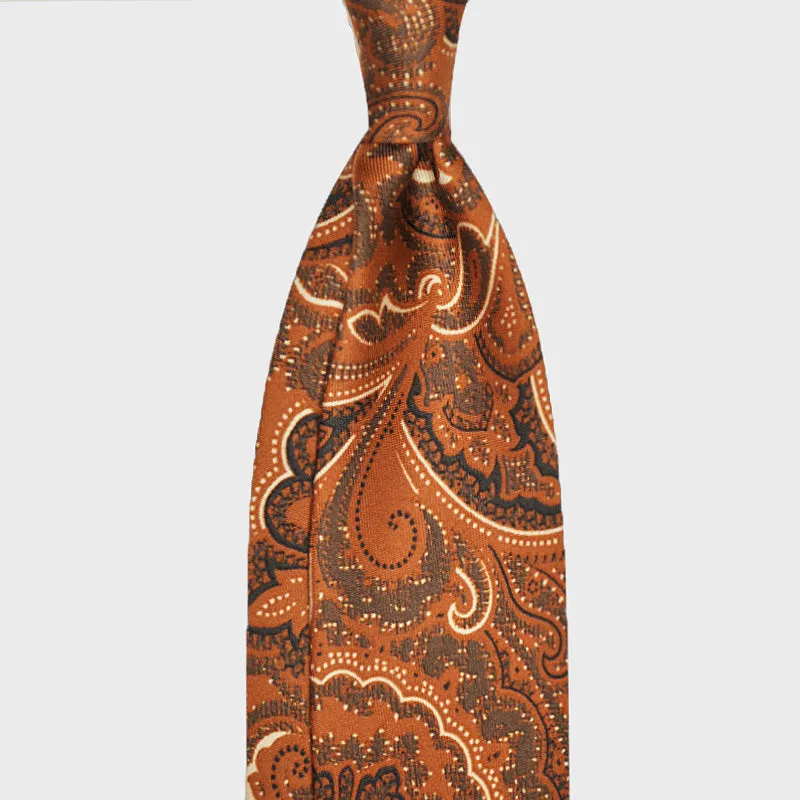 F.Marino Handmade Silk Tie 3-Fold Liberty | Rust