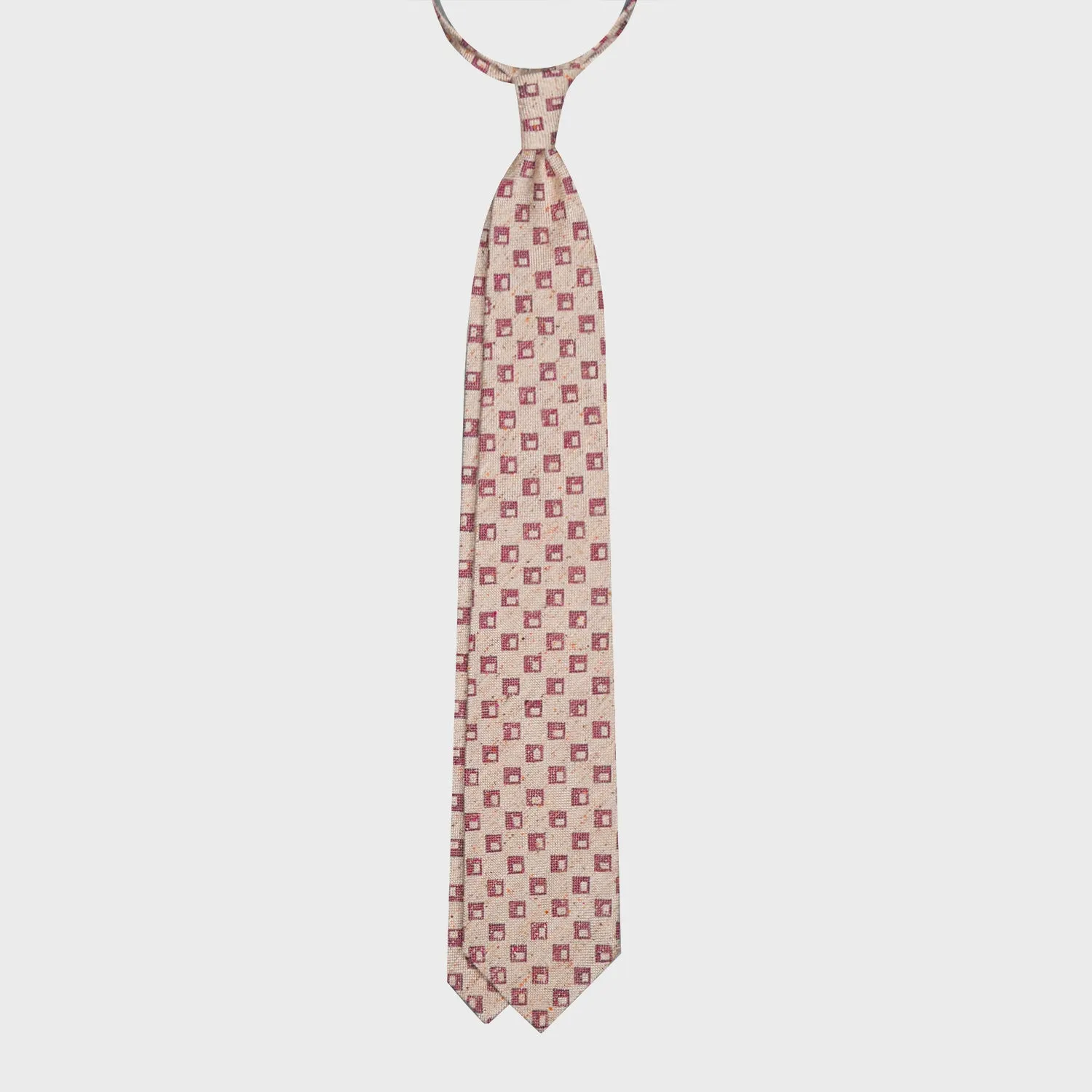 F.Marino Panama Silk Tie 3 Folds Burgundy Window