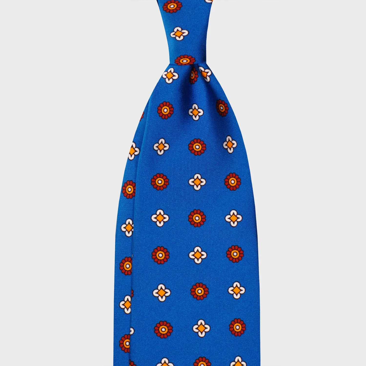 F.Marino Silk Tie 3 Folds Diamonds Electric Blue