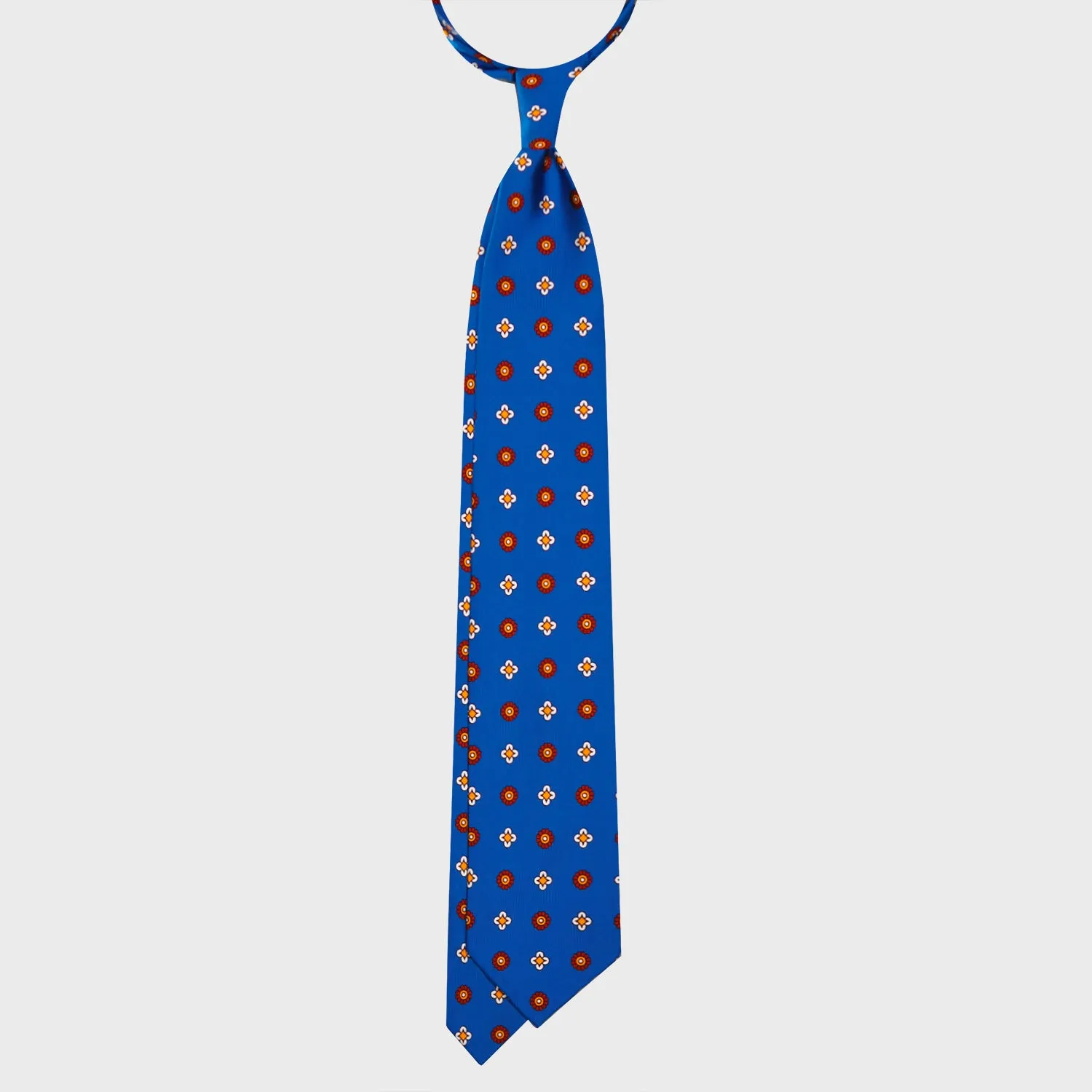 F.Marino Silk Tie 3 Folds Diamonds Electric Blue