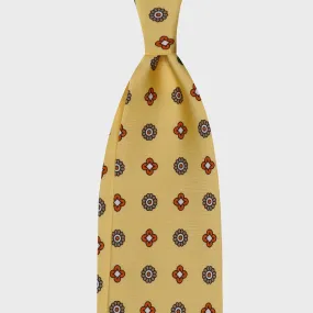 F.Marino Silk Tie 3 Folds Diamonds Honey Yellow