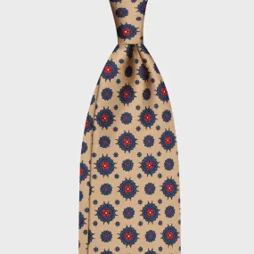 F.Marino Silk Tie 3 Folds Diamonds Sand Beige