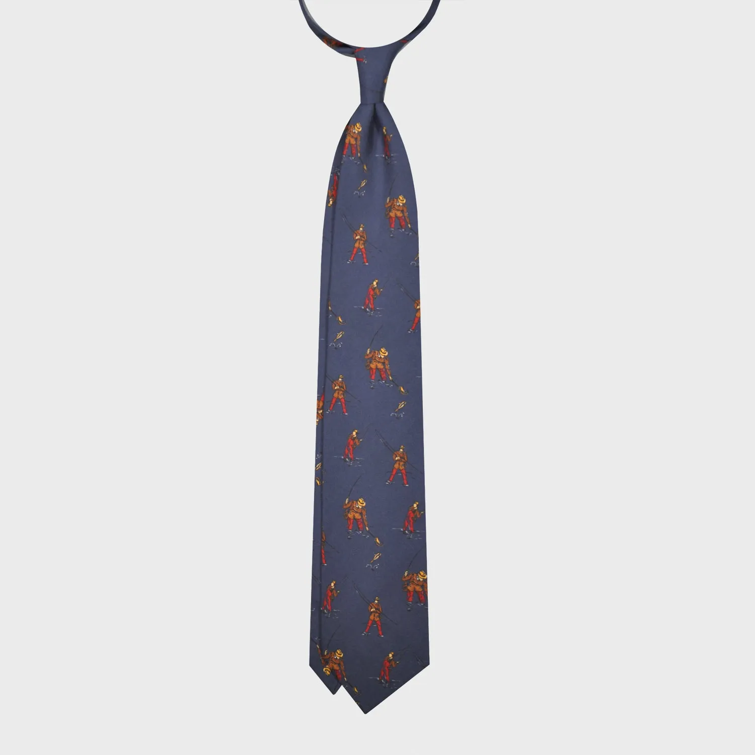 F.Marino Silk Tie 3 Folds Fisherman