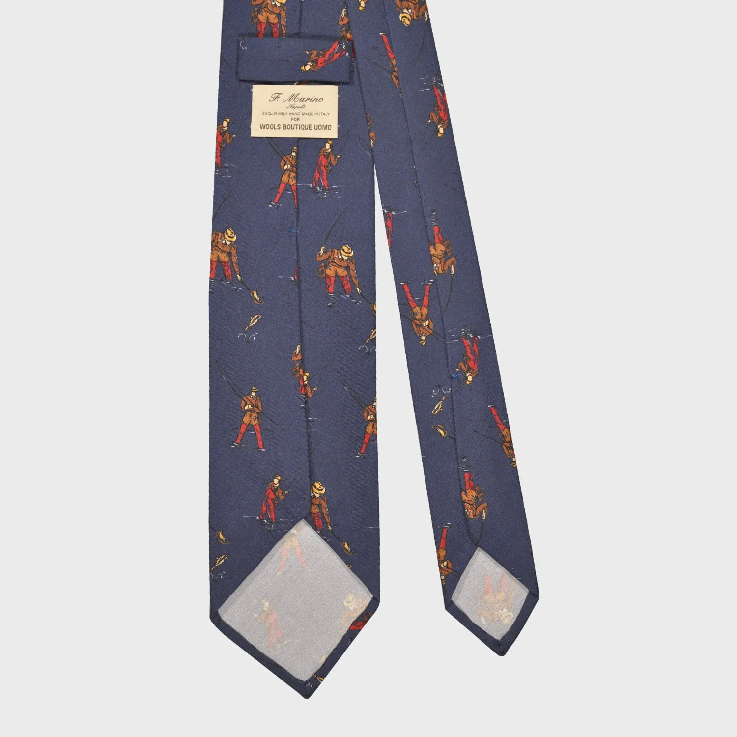 F.Marino Silk Tie 3 Folds Fisherman