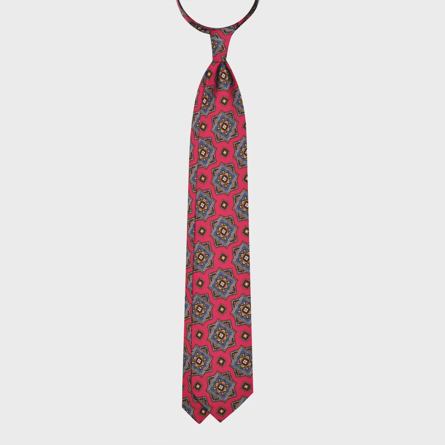 F.Marino Silk Tie 3 Folds Mandala Magenta