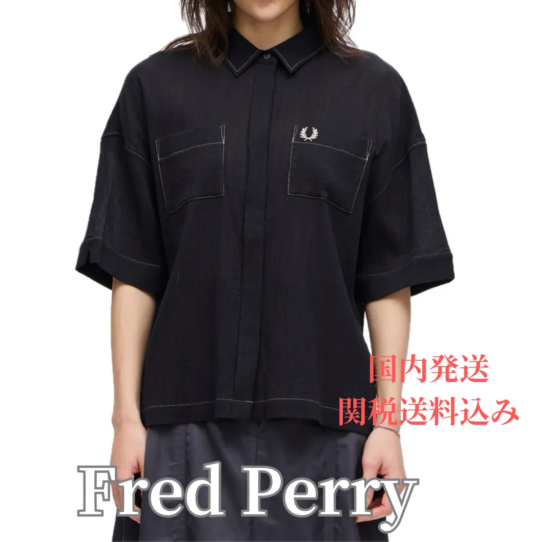 FRED PERRY  |Casual Style Plain Cotton Short Sleeves Logo