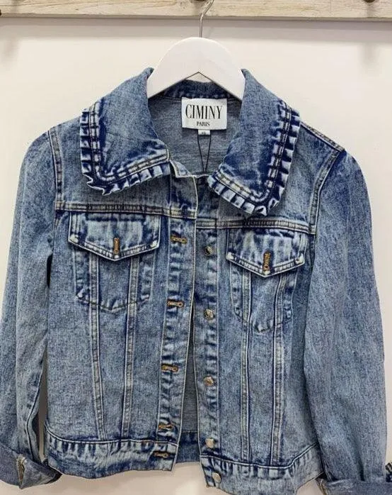 Frill Collar Denim Jacket