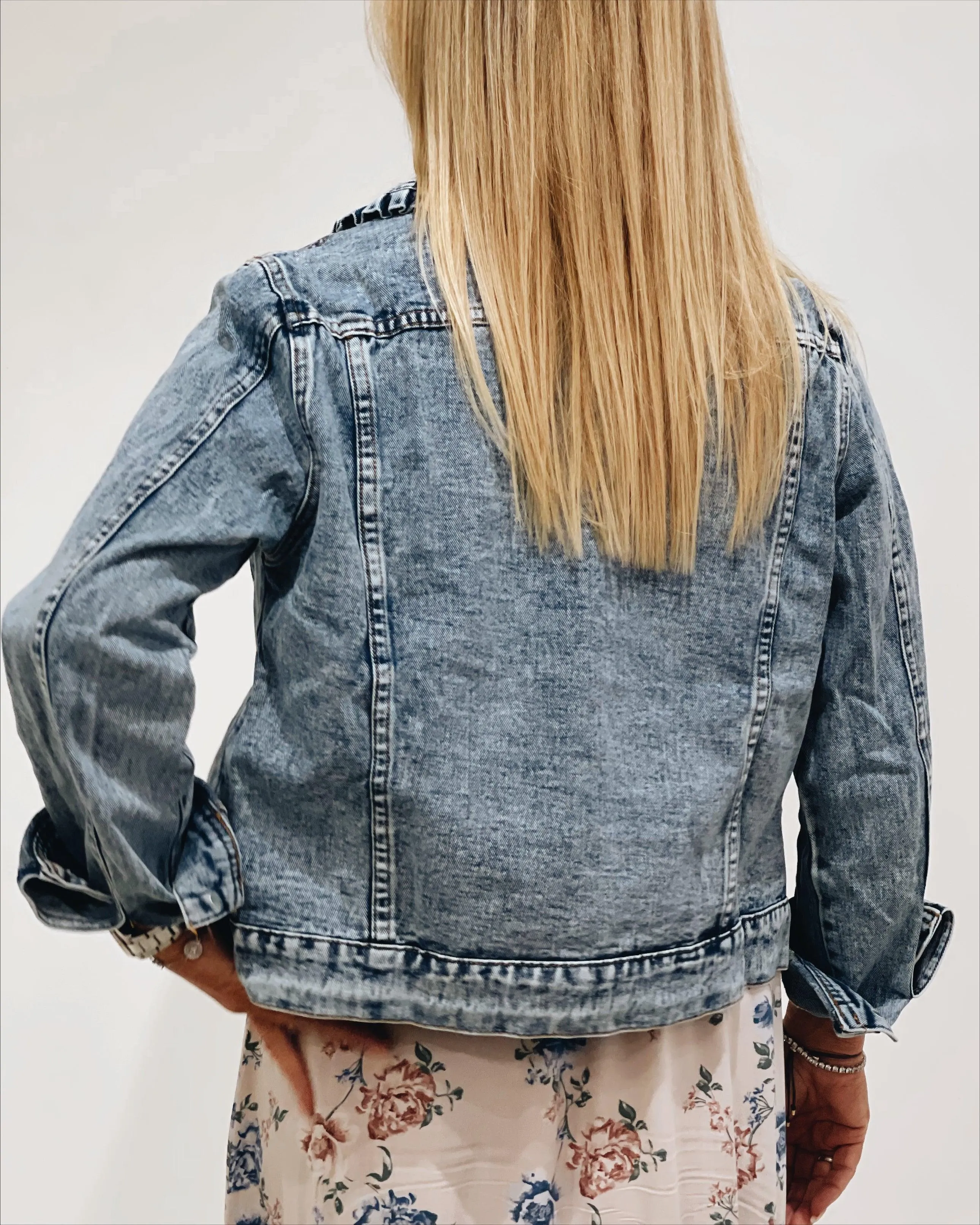 Frill Collar Denim Jacket